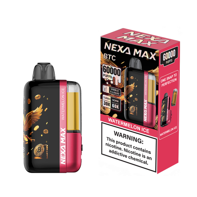 Nexa MAx BTC 60k – Futuristic Design, Legendary Performance, 60,000 Puff Power 50 mg/mL (5%) nicotine strength