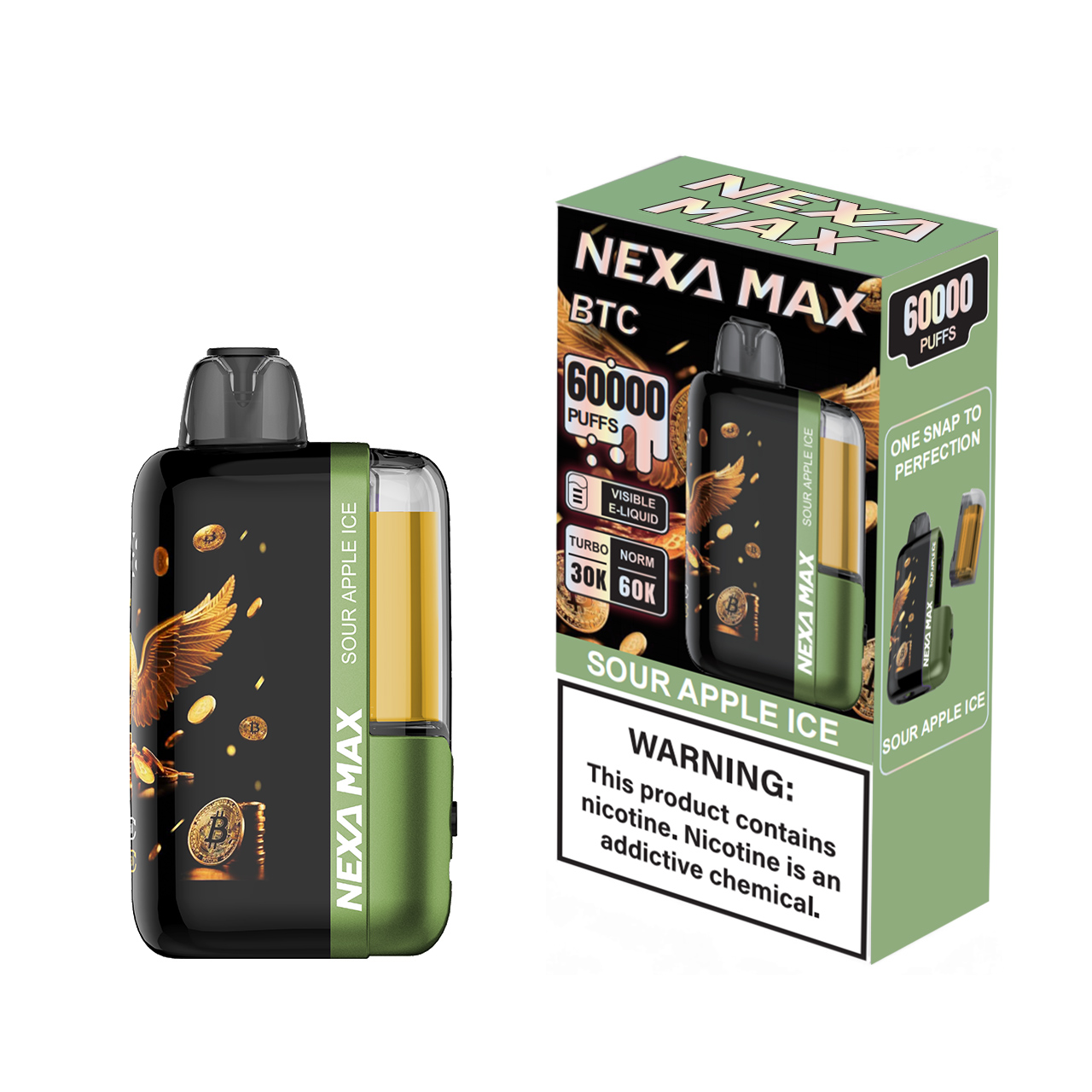 Nexa MAx BTC 60k – Futuristic Design, Legendary Performance, 60,000 Puff Power 50 mg/mL (5%) nicotine strength