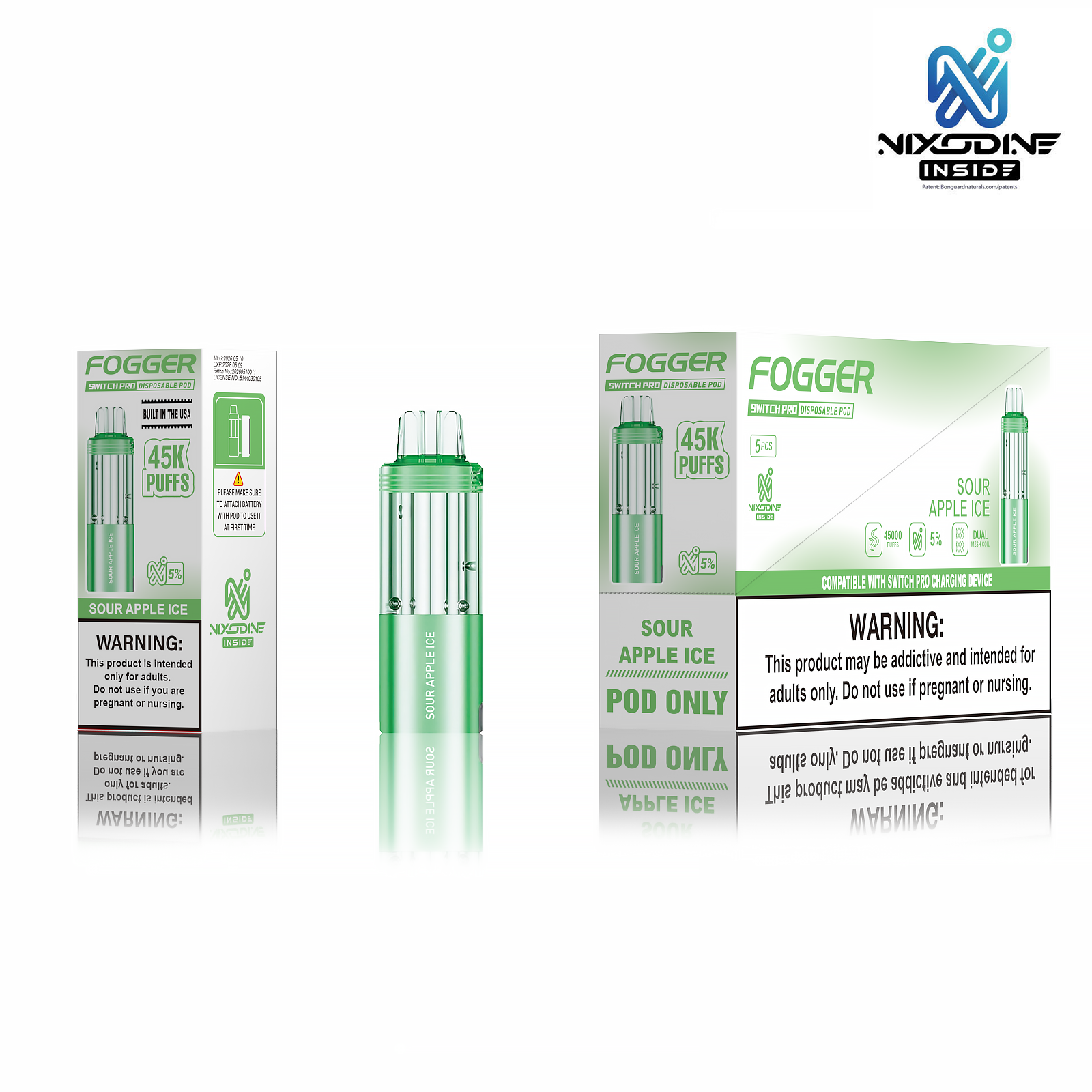 Fogger Switch PRO Nixodine Pod 45000 Puffs Disposable Vape Pod