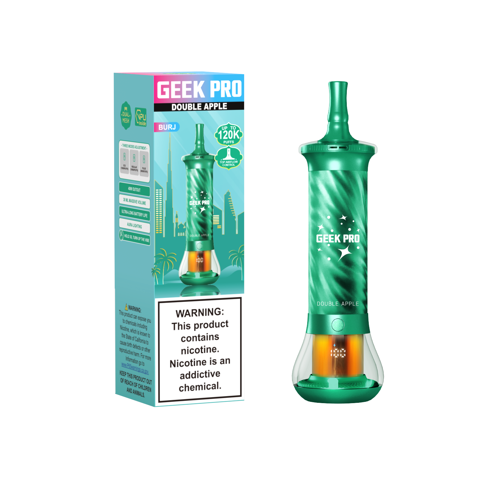 GEEK PRO BURJ 120K Puffs 38ML Dual Mesh Disposable Vape