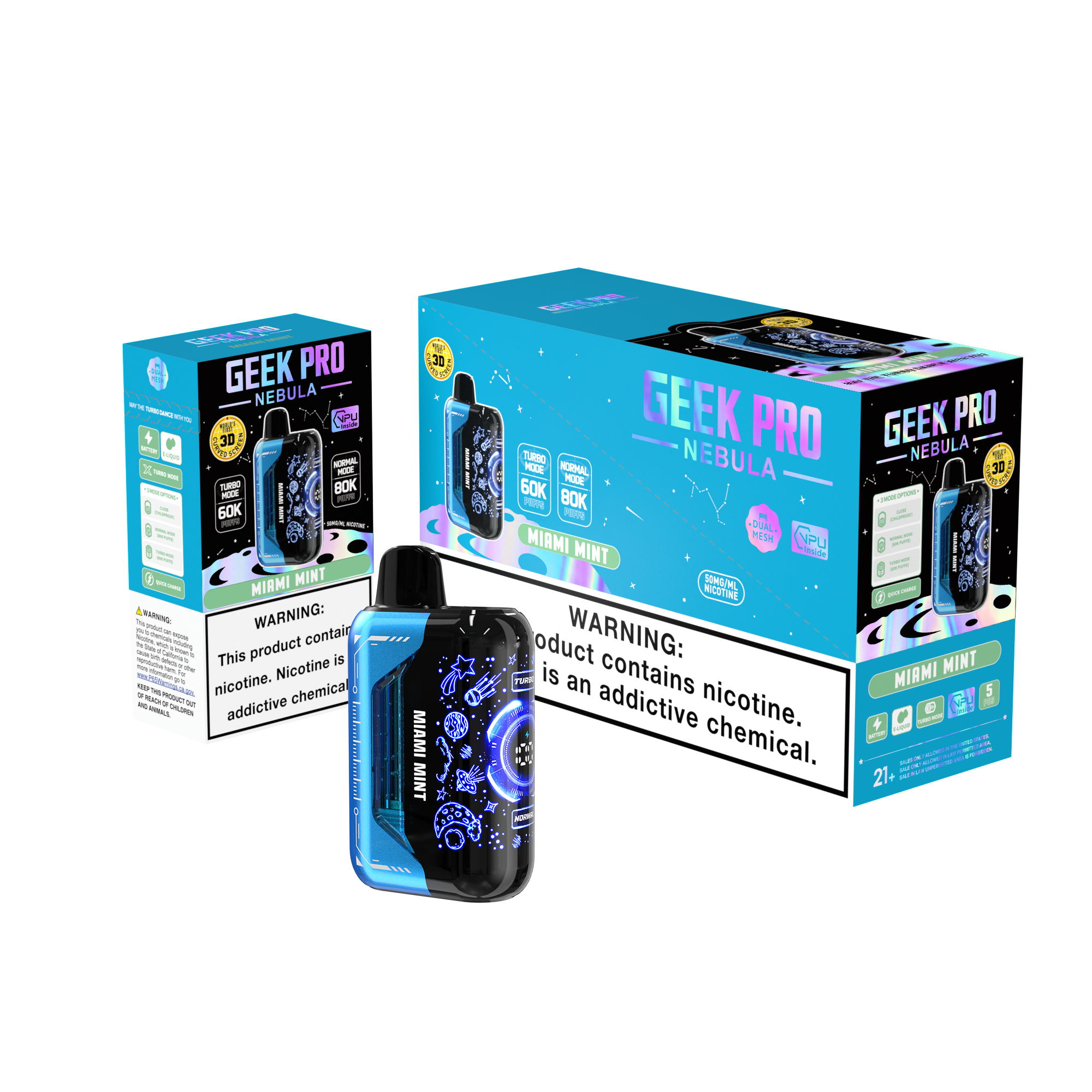 Geek PRO Nebula Dual Mode Clear Tank Vape with 1500mAh Battery