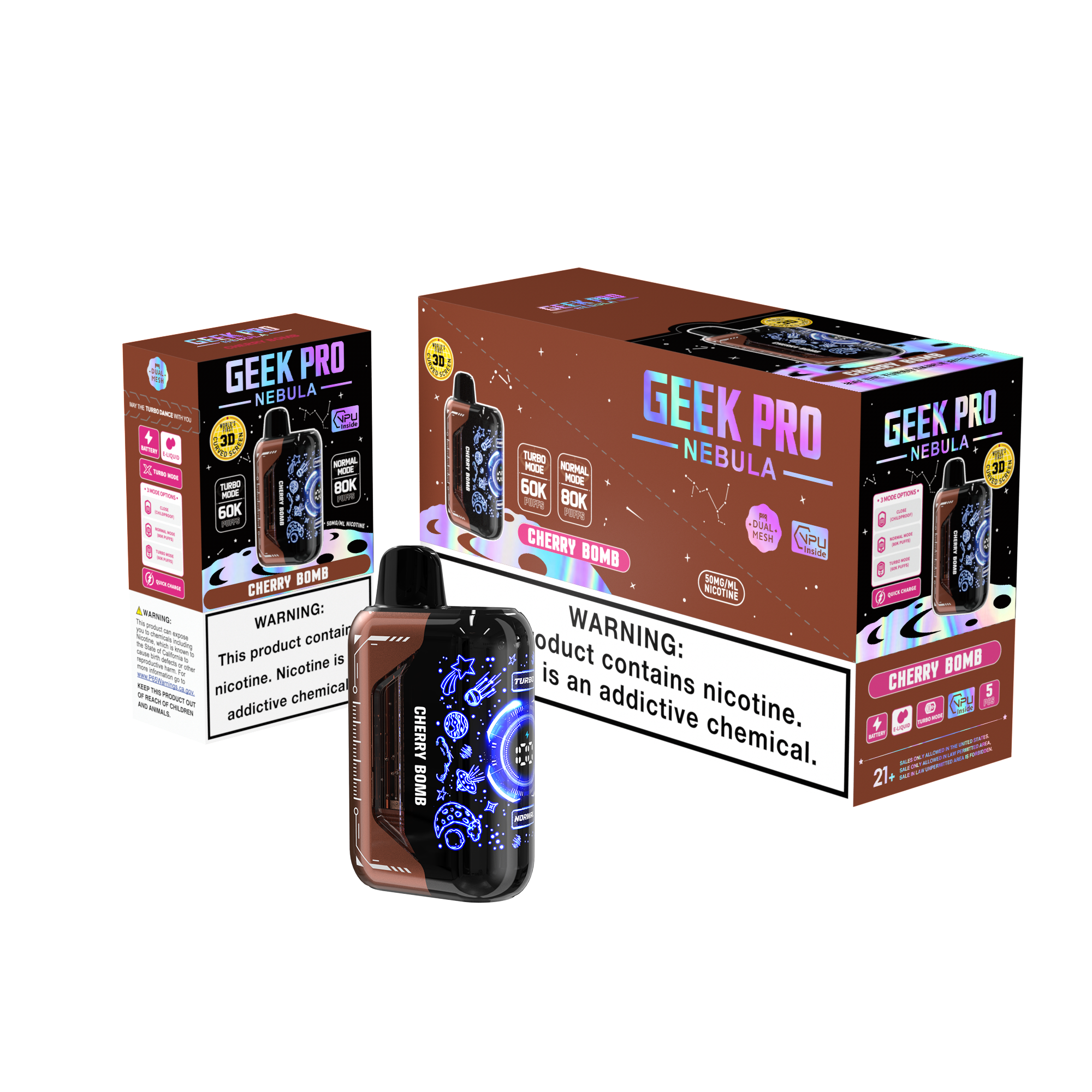 Geek PRO Nebula Dual Mode Clear Tank Vape with 1500mAh Battery