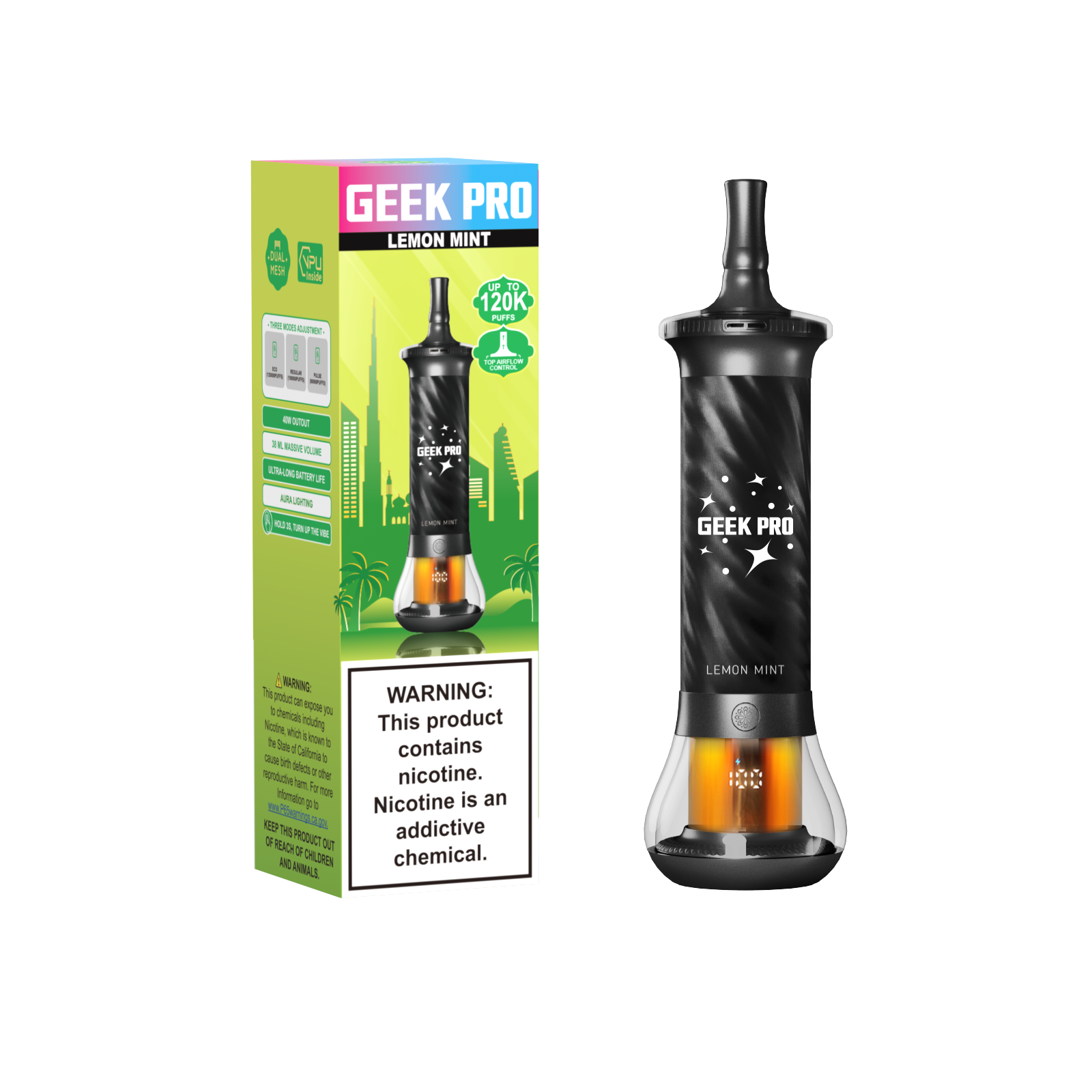 GEEK PRO BURJ 120K Puffs 38ML Dual Mesh Disposable Vape