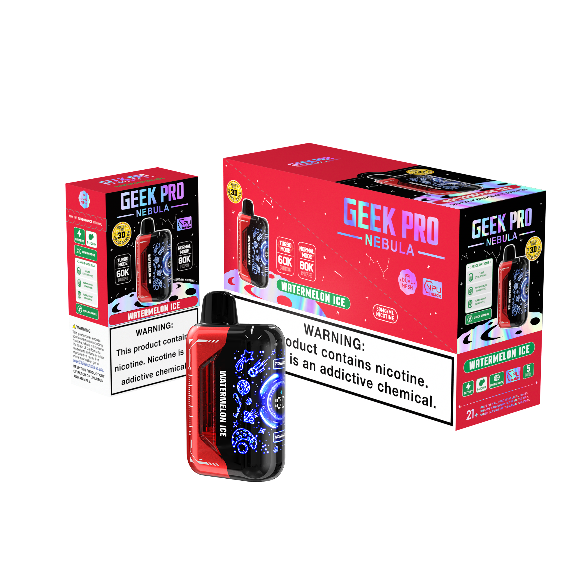 Geek PRO Nebula Dual Mode Clear Tank Vape with 1500mAh Battery