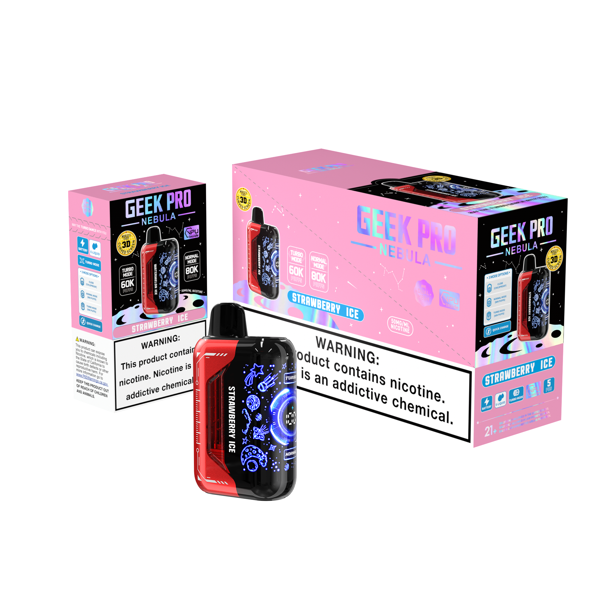 Geek PRO Nebula Dual Mode Clear Tank Vape with 1500mAh Battery